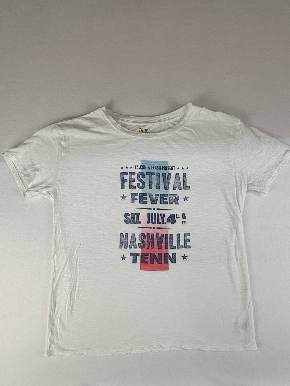 True Craft White Short Sleeve 'Festival Fever' Nashville Graphic Tee